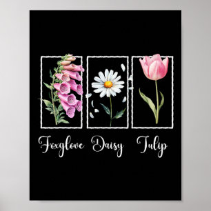 Subtle Floral Liberal Resist Protest Foxglove Dais Poster