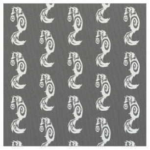 Subtle Fox Kitsune Tribal with Spirit Lantern Fabric