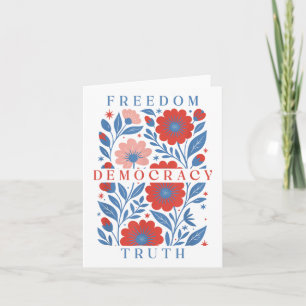 Subtle Freedom Democracy Truth Boho Floral 4th Of  Card