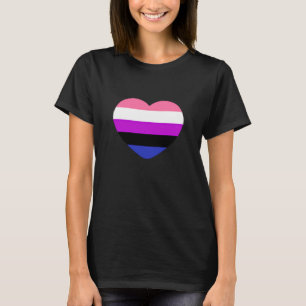 Subtle Genderfluid Flag Tiny Heart Gay Pride Month T-Shirt