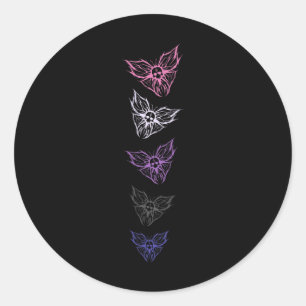 Subtle Genderfluid Pride Goth Butterfly, Non Binar Classic Round Sticker