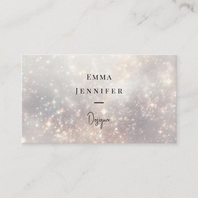 Subtle gentle glitter background business card (Front)