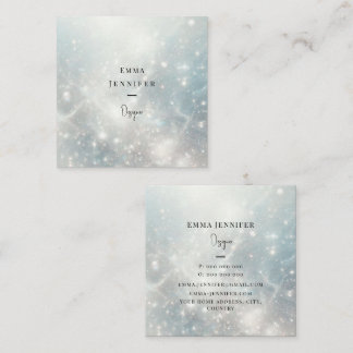 Subtle gentle glitter background square business card