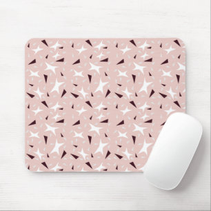 Subtle Geo Stars & Triangles – Pink Mouse Pad