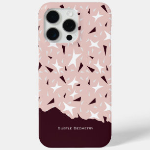 Subtle Geometry: Stars & Triangles – Pink iPhone 15 Pro Max Case