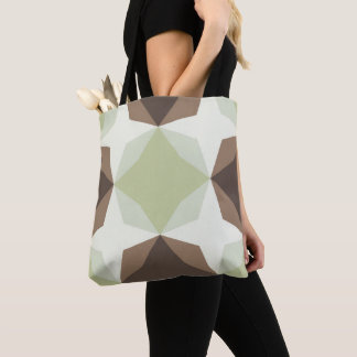 Subtle Green Diamond Motif Tote Bag