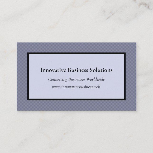 Subtle Grey Checks with Black Frame Business Card (Front)