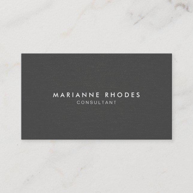 Subtle Grey Denim Minimalistic Business Card (Front)