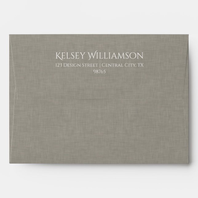 Subtle Grey Fabric Texture Envelope (Back (Top Flap))