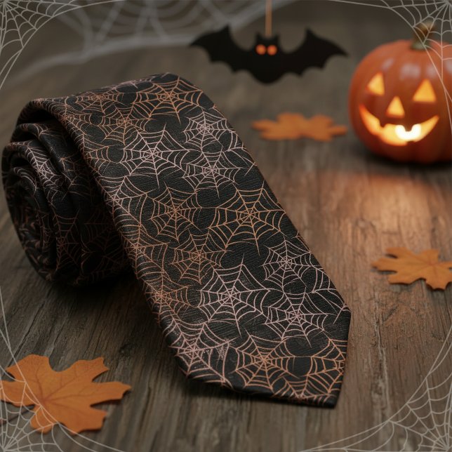 Subtle Halloween Spiderweb Pattern ID1328 Tie (Creator Uploaded)