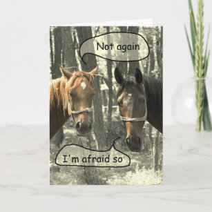 Subtle Humour Horses Talking Birthday Card