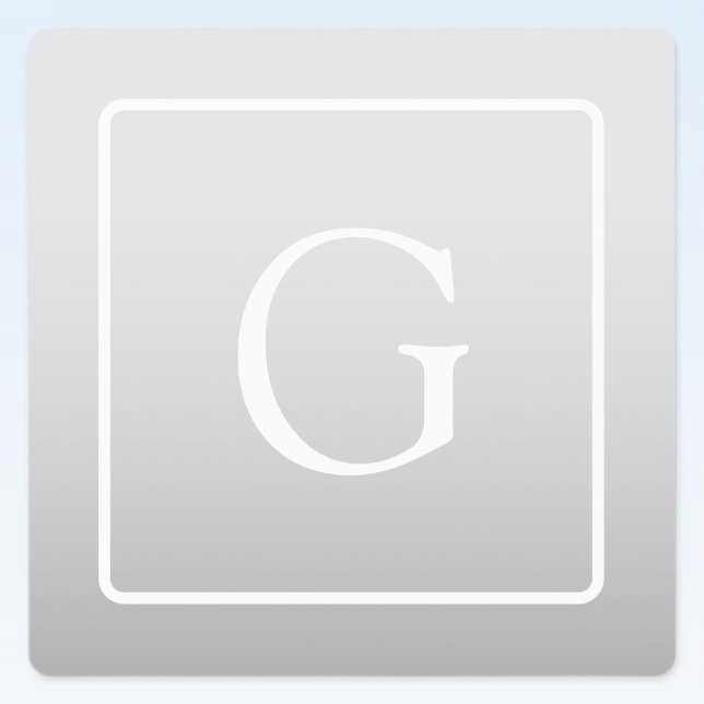 Subtle Light Grey Gradient Surname Monogram  (Creator Uploaded)
