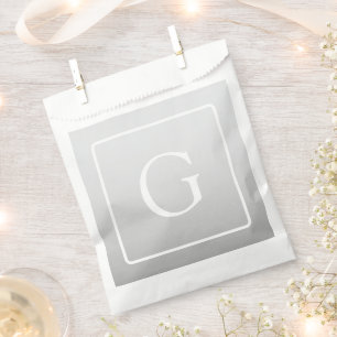 Subtle Light Grey Gradient Surname Monogram Favour Bag