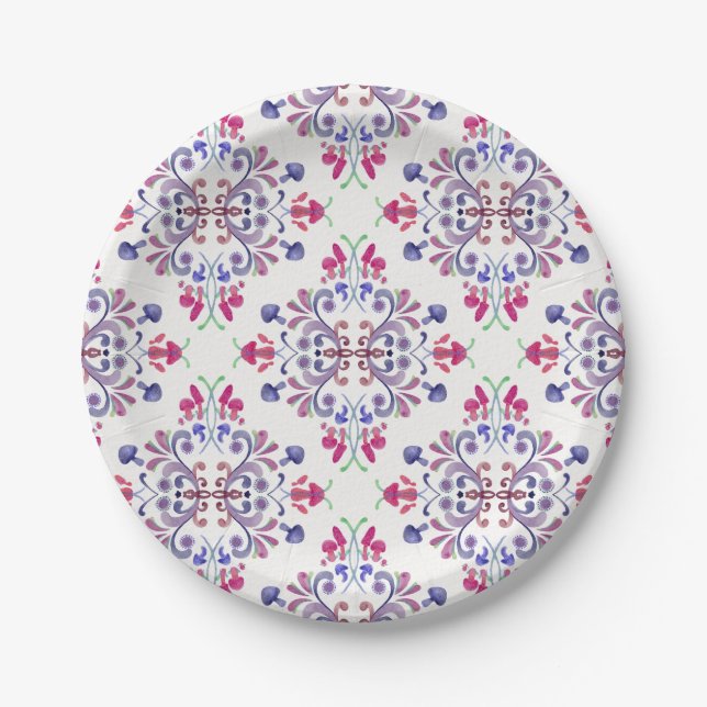 Subtle Mushroom design Paper Plate (Front)