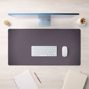 Subtle Name on Vignetted Mottled Dust Plum Purple Desk Mat
