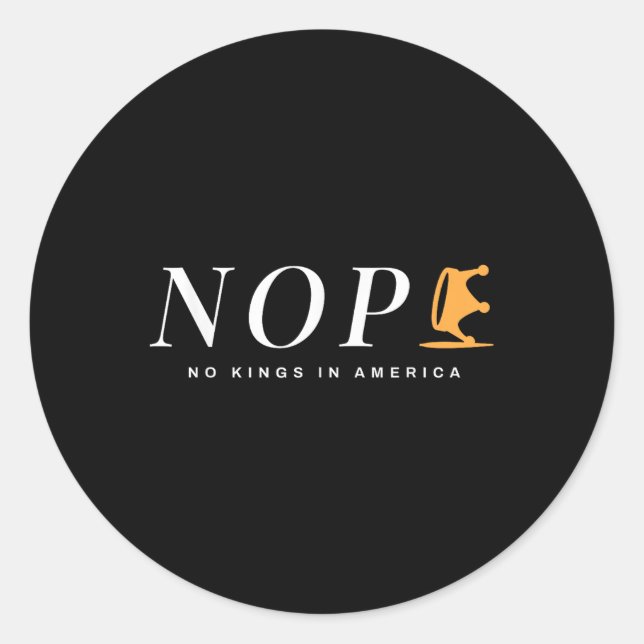 Subtle No Kings  Classic Round Sticker (Front)