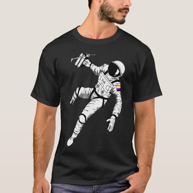 Subtle Non Binary Pride Astronaut Lgbtq T-Shirt (Front)