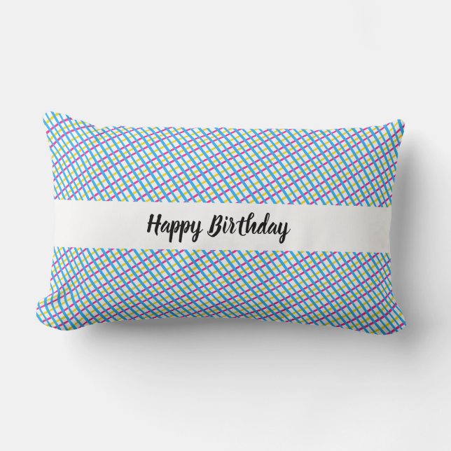 Subtle Pansexual Colours Plaid Lumbar Pillow (Front)