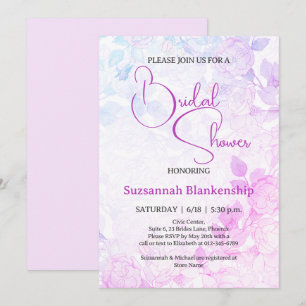 Subtle Pastel Floral Background Bridal Shower  Invitation