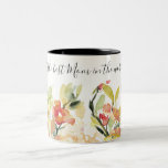 SUBTLE PEACH WATERCOLOR FLORAL BEST MOM IN WORLD Two-Tone COFFEE MUG<br><div class="desc">If you need any further customisation or any other matching items,  please feel free to contact me at yellowfebstudio@gmail.com</div>