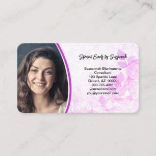 Subtle Pink Floral Background Professional Photo  Business Card