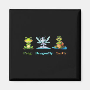 Subtle Political Humor Frog Dragonfly Turtle Yoga  Magnet