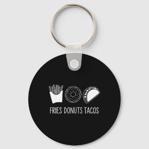 Subtle Political Humour Fries Doughnuts Tacos Keychain
