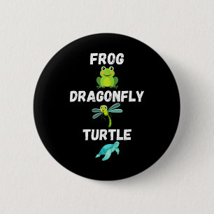 Subtle Political Humour Frog Dragonfly Turtle 2 Inch Round Button