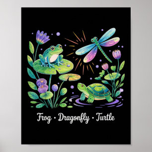 Subtle Political Humour Frog Dragonfly Turtle  Poster