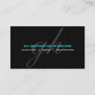 Subtle Polka Dots Initials Business Card