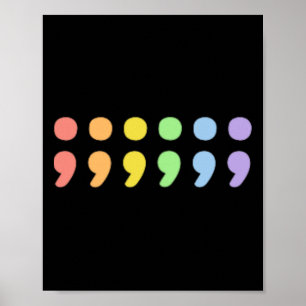 Subtle Pride Mental Health Semicolon Lgbtqia+ Lgbt Poster