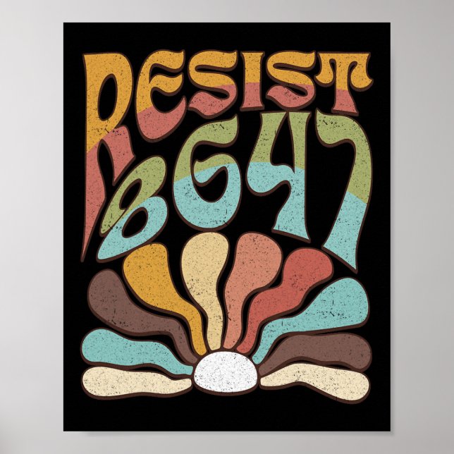 Subtle Resist 8647 Trump Resist Trump Protest Boho Poster (Front)
