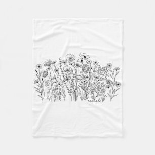 Subtle Resist Floral Botanical Protest Liberal Res Fleece Blanket