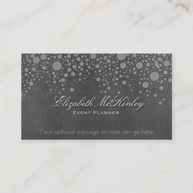 Subtle Retro Chalkboard with Stars Business Card (Front)