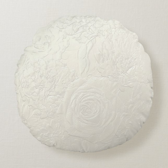 Subtle Roses Round Pillow (Front)