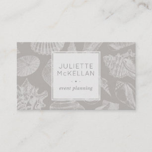 Subtle Seashell   Beach Theme   Classic Grey Business Card