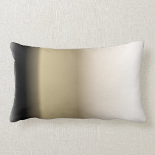 Subtle Shades of Beige to Black Ombre Gradient Lumbar Pillow