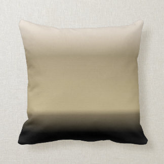 Subtle Shades of Beige to Black Ombre Gradient Throw Pillow