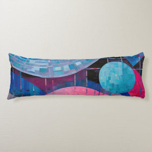 Subtle Shades of Blue & Pink in Abstract Body Pillow