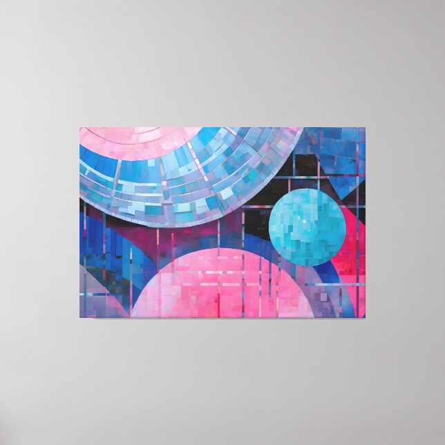 Subtle Shades of Blue & Pink in Abstract Canvas Print (Front)