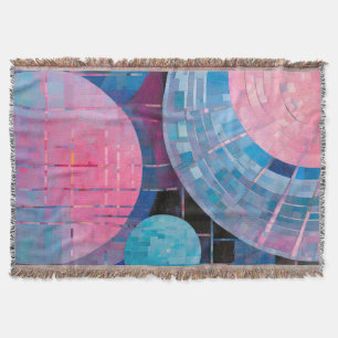 Subtle Shades of Blue & Pink in Abstract Throw Blanket