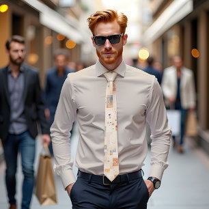 Subtle Spectrum Abstract Art Tie