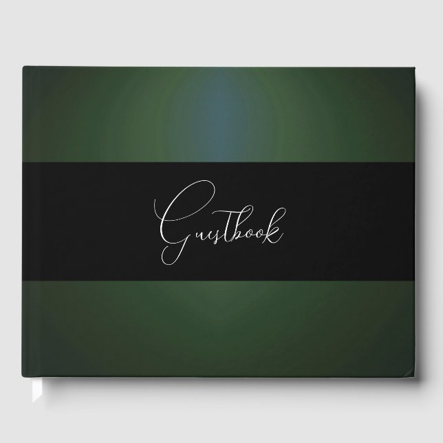 Subtle Spotlight Dark Background Wedding Guest Book (Front)