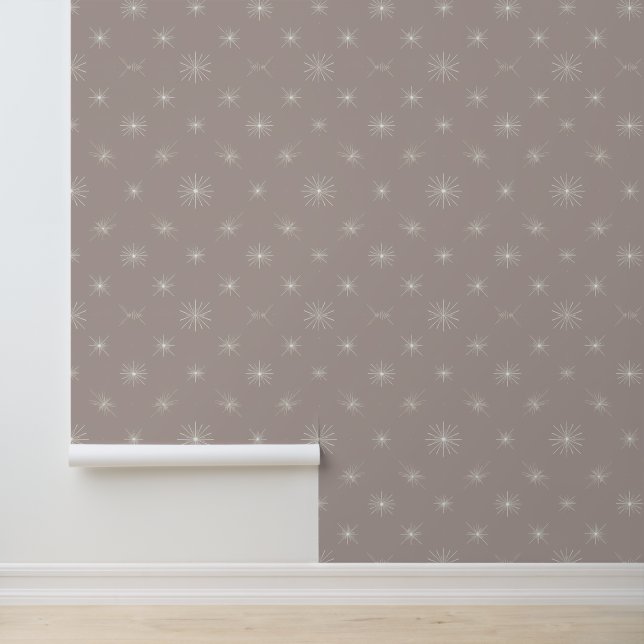 Subtle Starburst Pattern on Taupe Wallpaper (Application)