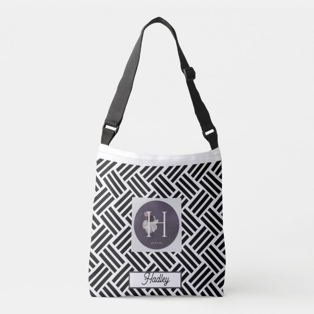 Subtle Statement: Stenciled Hopsack Weave Tote (Front)