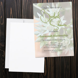 Subtle Succulent Floral Background Bridal Shower  Invitation