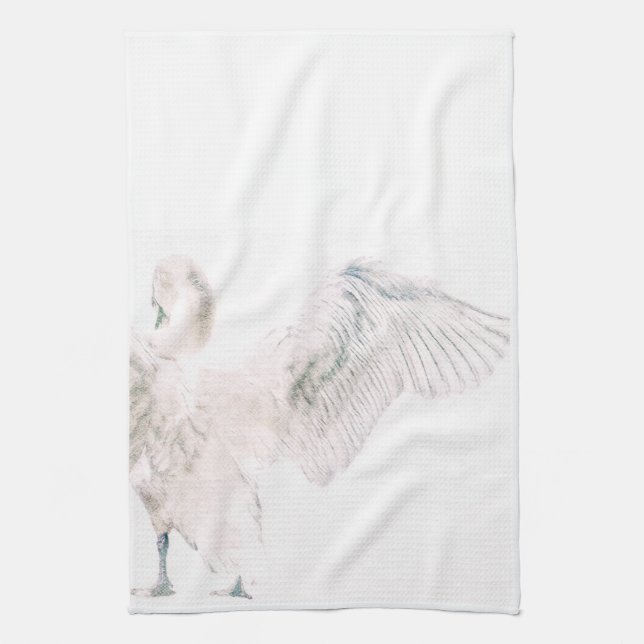 subtle swan kitchen towel (Vertical)