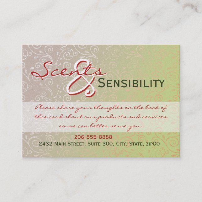Subtle Swirls Business Card (Front)