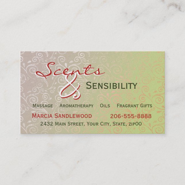 Subtle Swirls Business Card (Front)