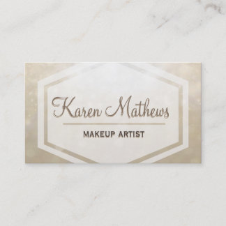 Subtle Tan Glitter Business Card